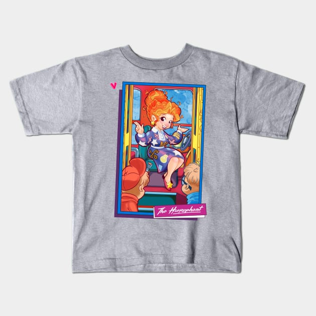 Saturday Morning Tarot V The Hierophant Kids T-Shirt by K-Bo.